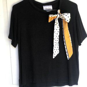 black shirt with tie neck NWT